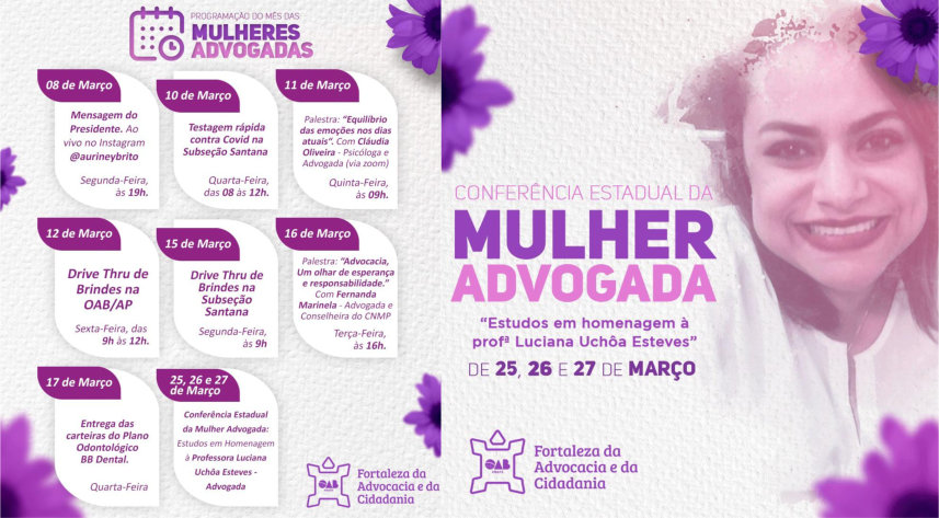 OAB-AP inicia programação alusiva ao Mês da Mulher com mensagem do presidente da Seccional